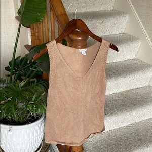 Tribal Jeans Women's Tan Sleeveless Sweater Vest Top